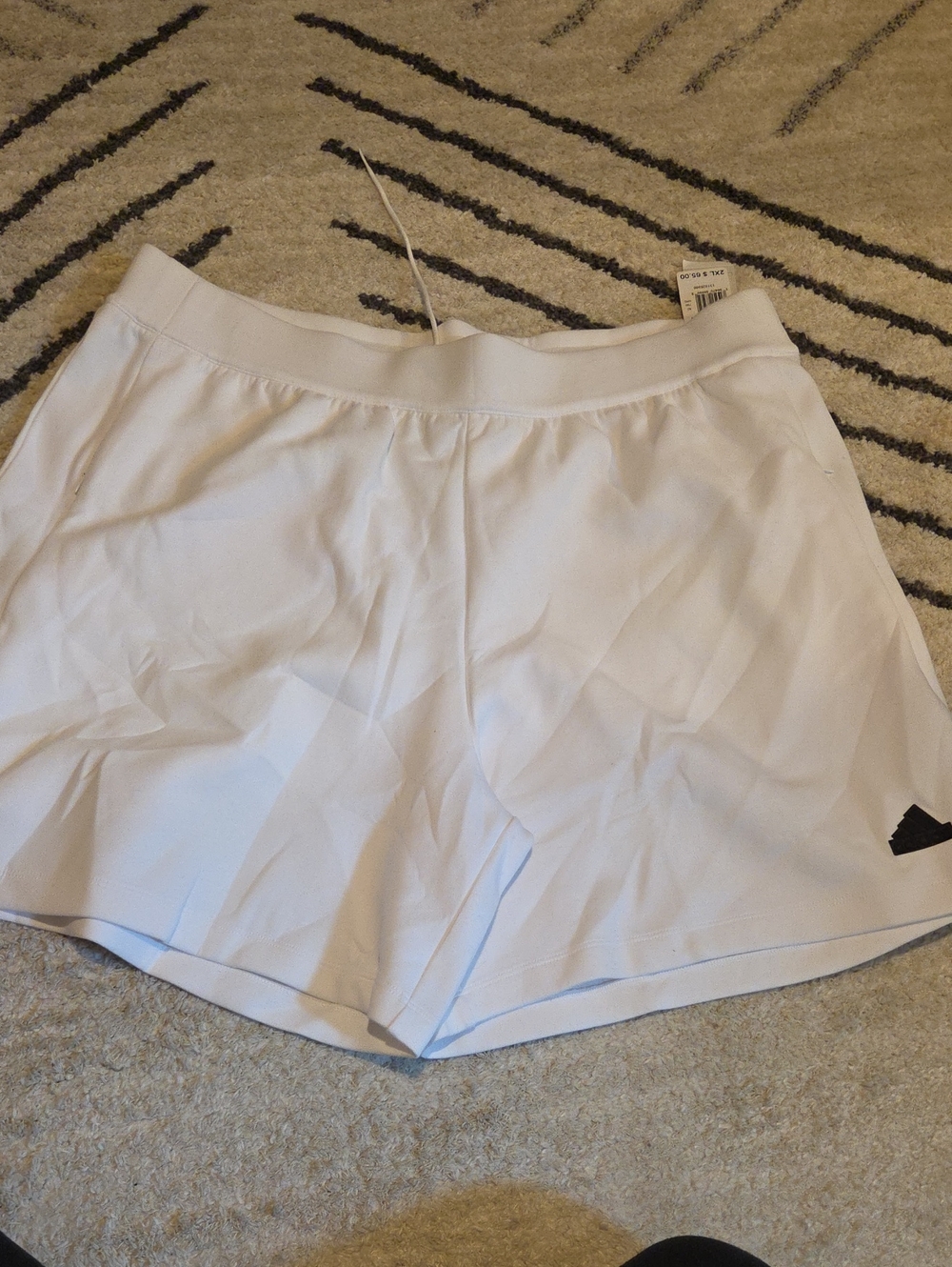 adidas White Women's Athletic Shorts with Elastic Waist